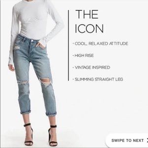 KENDALL & KYLIE Icon NWT High Rise Straight jeans Sz 31 - 32 DISTRESS 2% SPANDEX